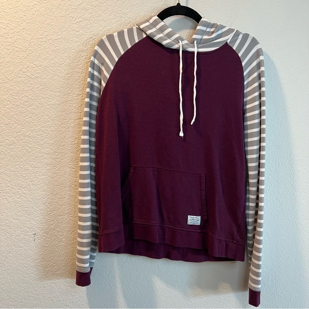Women’s Orvis purple lightweight long sleeve hooded pullover size small S